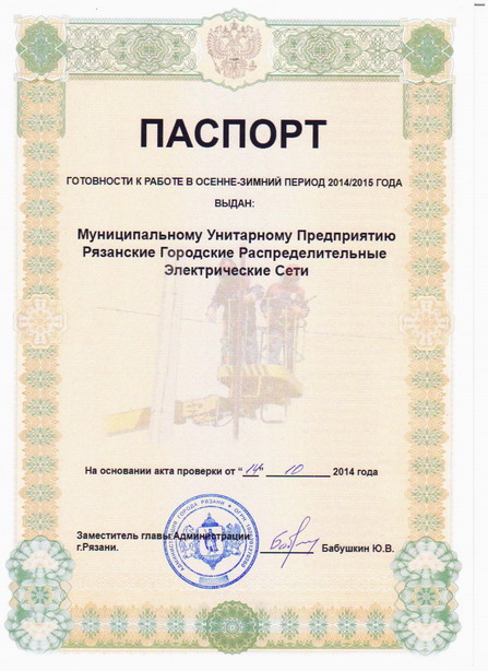 Паспорт готовности